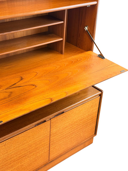 Turnidge Of London, Mid Century Modern Danish Design Teak Wall Unit