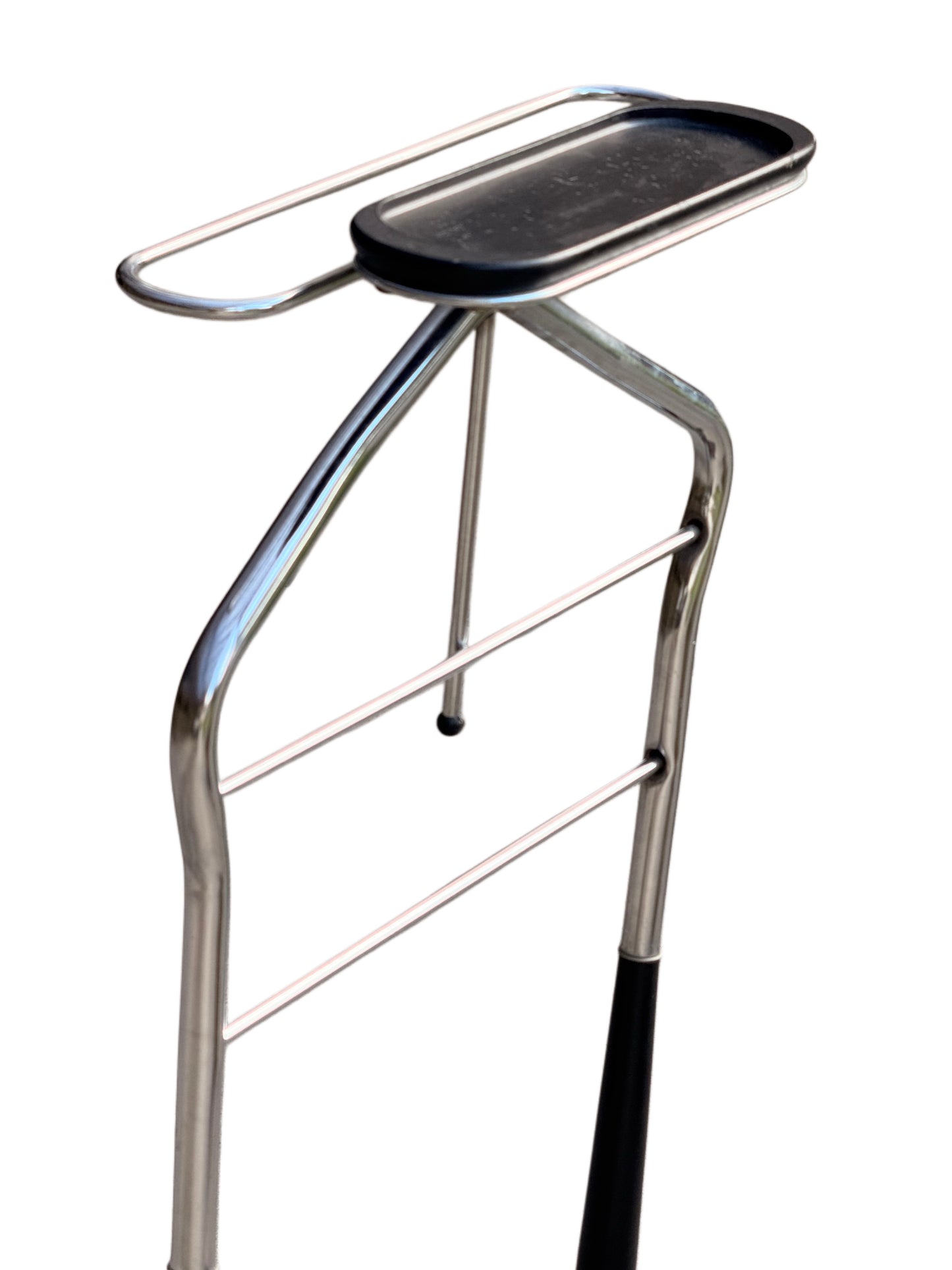 Mid-Century Chrome Valet Chair - 1950s Gentleman’s Suit Hanger 122cm