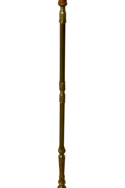 French Antique Painted Brass Standard Floor Lamp