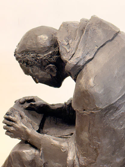 William Lazard (b.1936) - “Reading Monk” Fibreglass Sculpture, Signed & Dated 1995