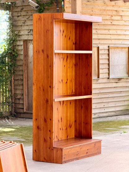 Large Solid Pine Open Bookcase H235cm × W122.5cm × D60cm Rustic Traditional Shelving Unit