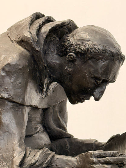 William Lazard (b.1936) - “Reading Monk” Fibreglass Sculpture, Signed & Dated 1995