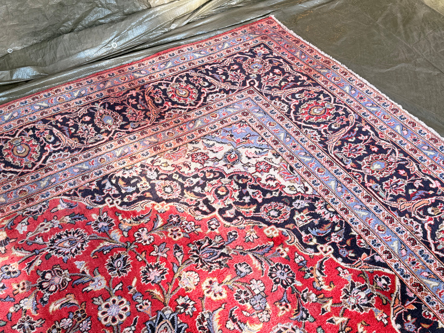 Large Persian Kashan Rug 410 x 292cm Hand Knotted Wool Carpet