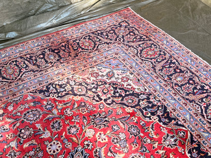 Large Persian Kashan Rug 410 x 292cm Hand Knotted Wool Carpet