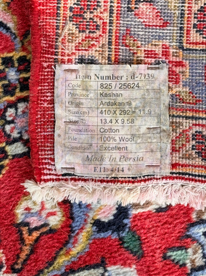 Large Persian Kashan Rug 410 x 292cm Hand Knotted Wool Carpet