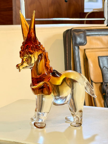 Licio Zanetti Signed Murano Glass Donkey - Vintage Venetian Mid-Century Sculpture