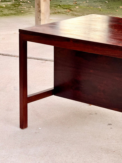 Large Mid Century Modern Danish Design Executive Desk Double Pedestal