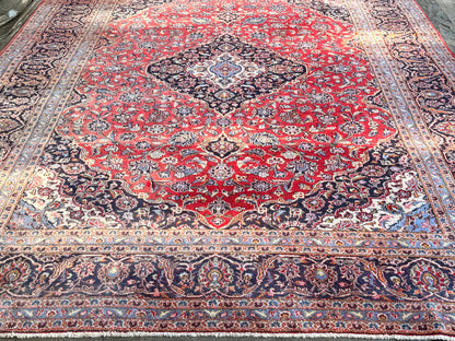 Large Persian Kashan Rug 410 x 292cm Hand Knotted Wool Carpet