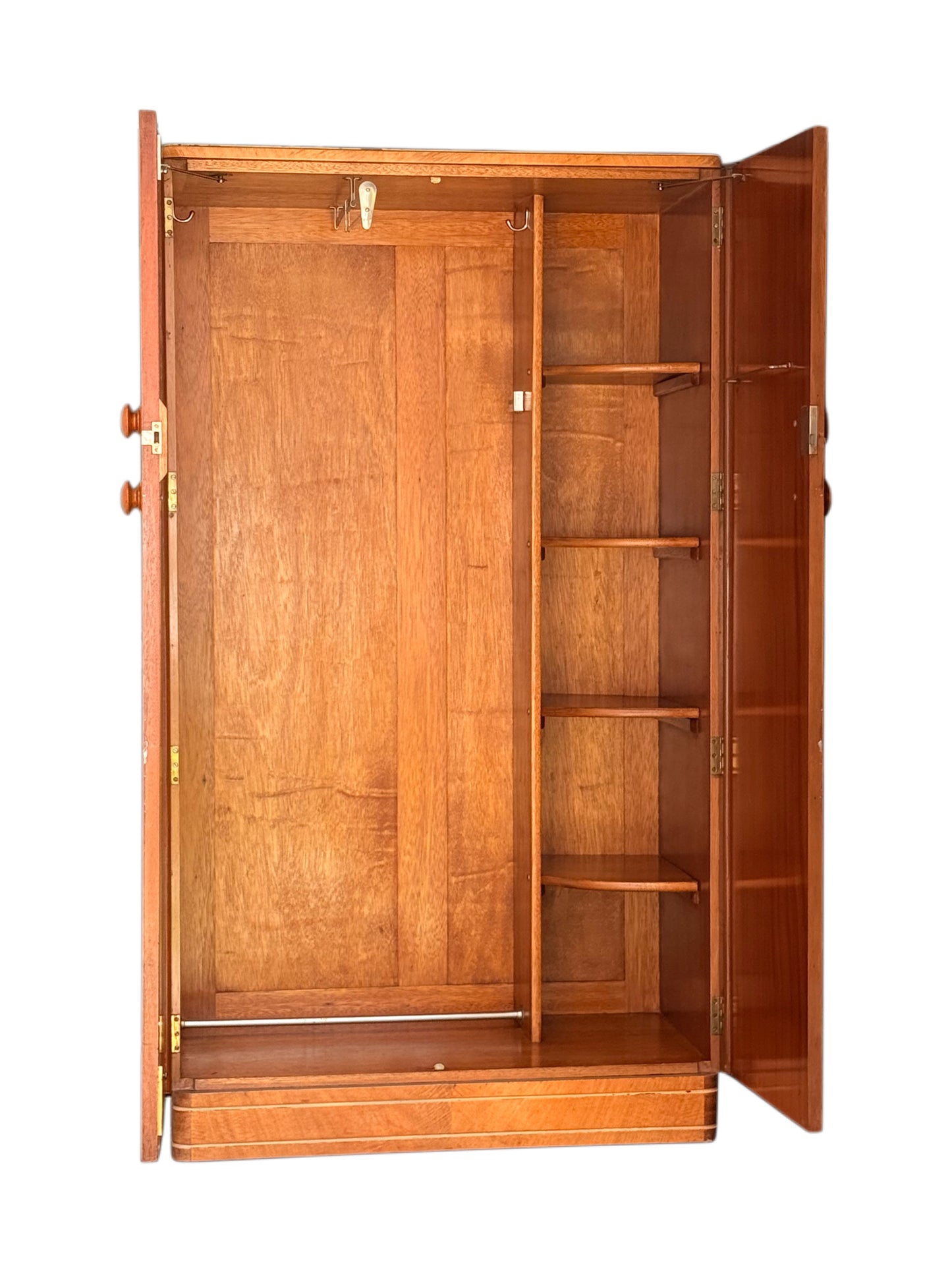Art Deco Compactum Wardrobe, Walnut With Fitted Integral Interior