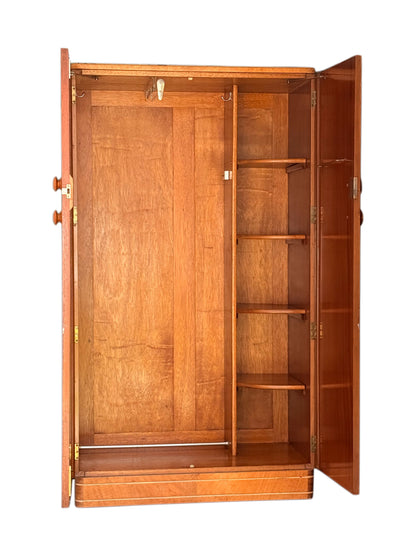 Art Deco Compactum Wardrobe, Walnut With Fitted Integral Interior