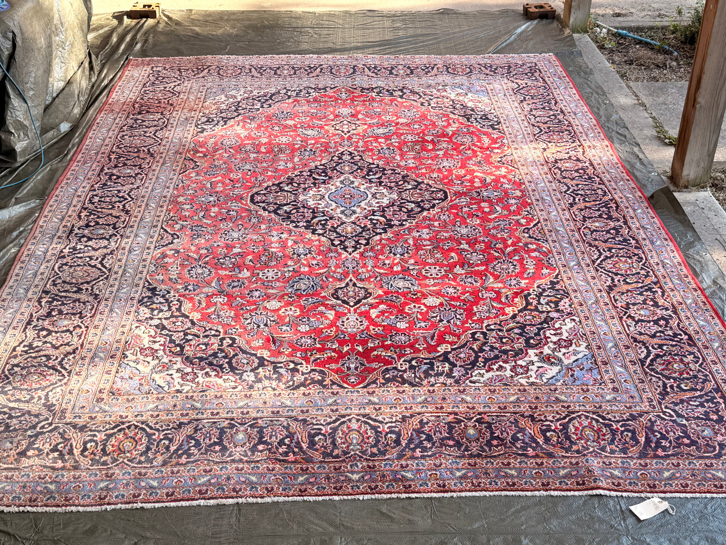 Large Persian Kashan Rug 410 x 292cm Hand Knotted Wool Carpet