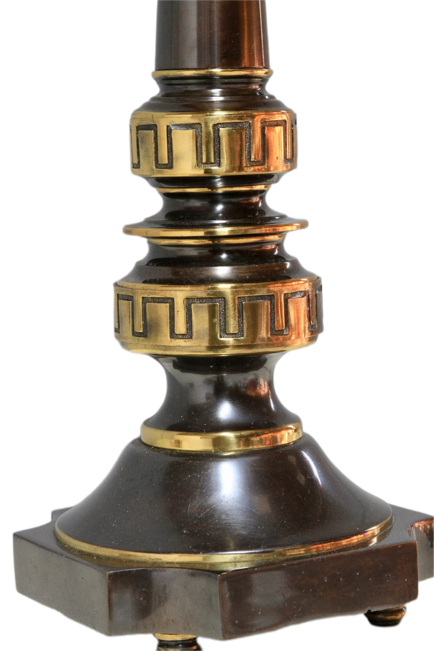 Patinated Bronze Table Lamp Base, Neoclassical Design