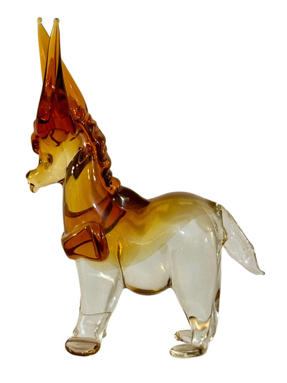 Licio Zanetti Signed Murano Glass Donkey - Vintage Venetian Mid-Century Sculpture