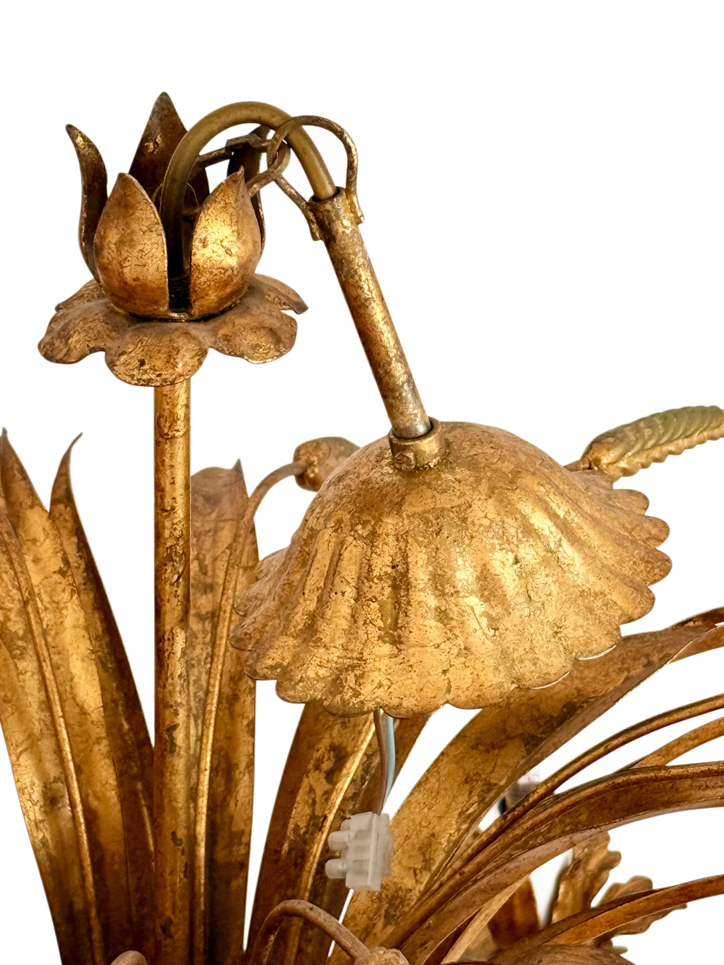 Gilt Metal Wheat Sheaf Chandelier 1960s Design