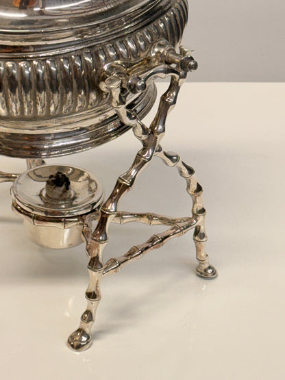 James Dixon & Sons Victorian Silver Plated Spirit Kettle on Stand with Burner