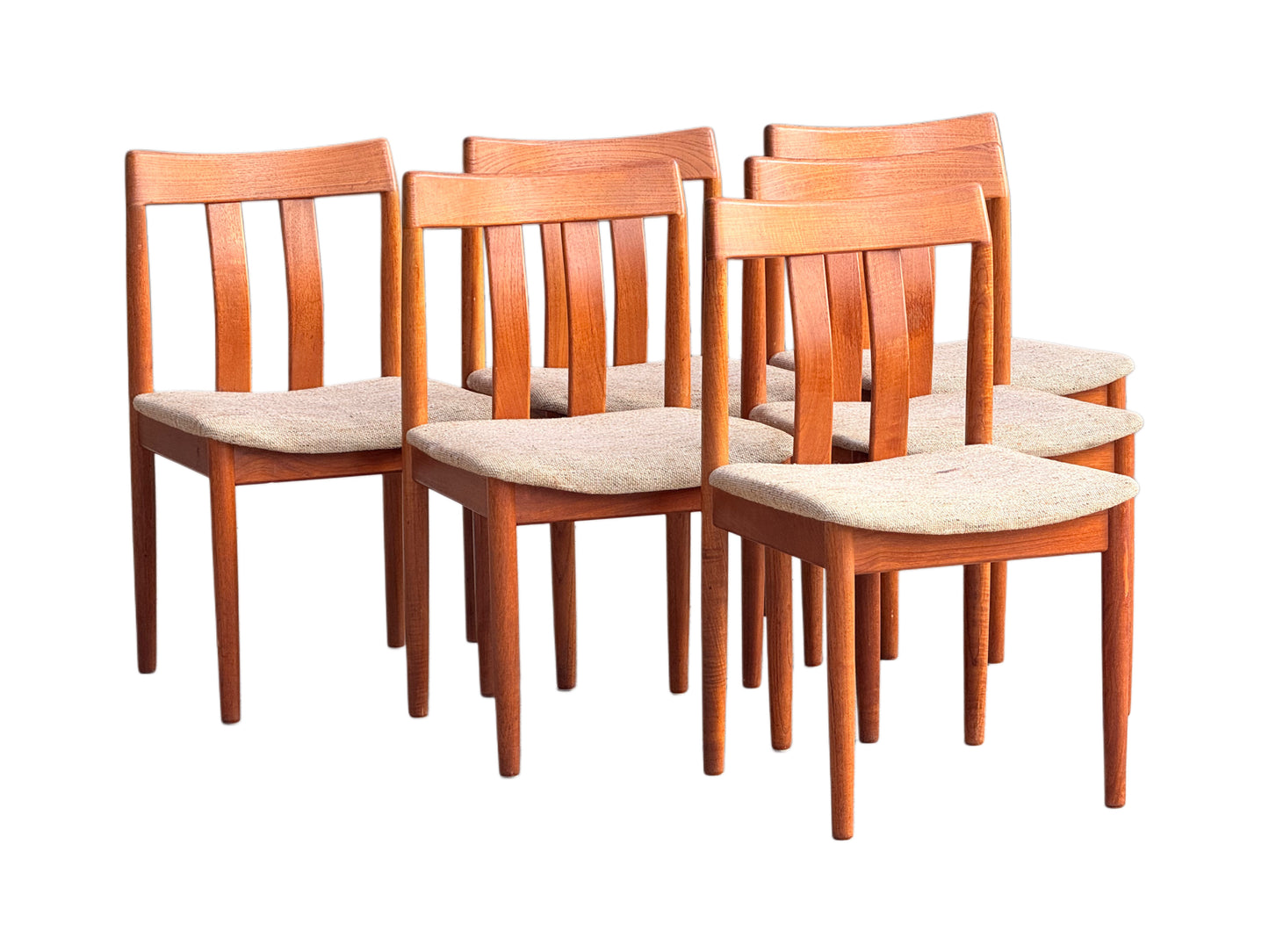 Danish Teak Dining Chairs Set of 6 - Mid-Century Modern Vamdrup Stolefabrik Vintage
