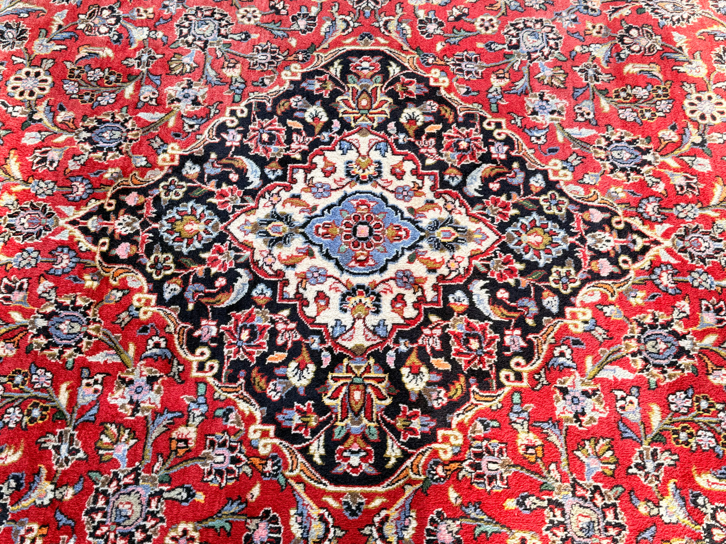 Large Persian Kashan Rug 410 x 292cm Hand Knotted Wool Carpet