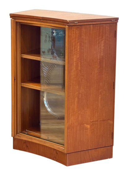 Vintage Turnidge of London Teak Cocktail Bar Cabinet – Mid-Century Flip-Top, 1960s