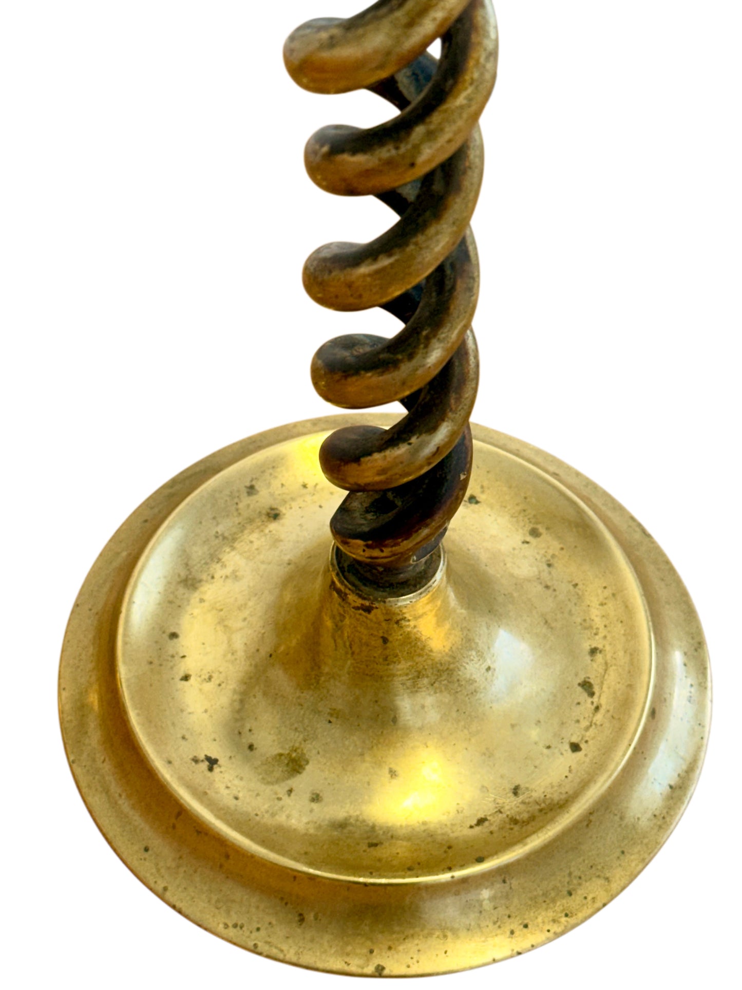 Pair Of 19th Century Victorian Barley Twist Brass Candlestick Holders
