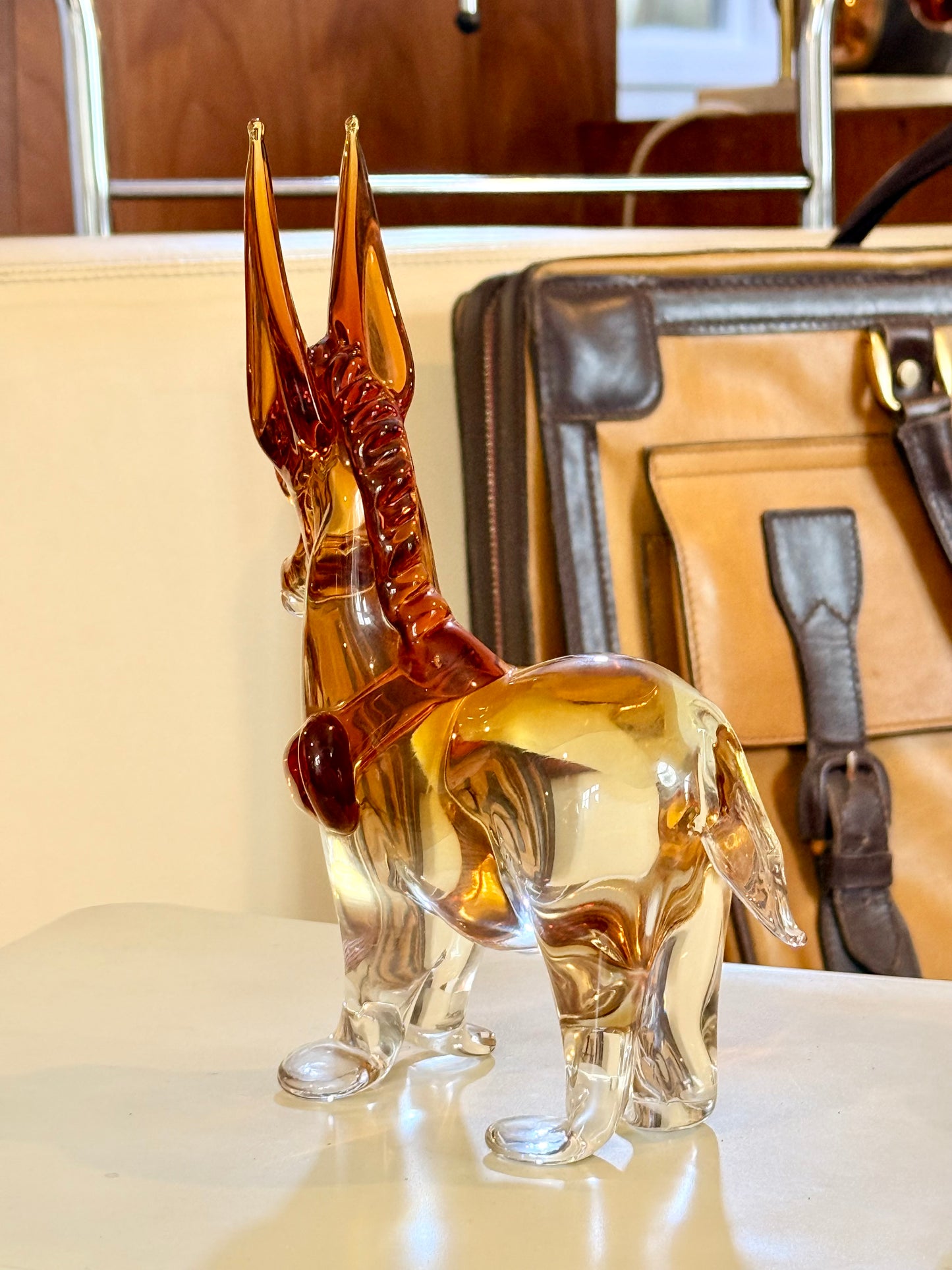 Licio Zanetti Signed Murano Glass Donkey - Vintage Venetian Mid-Century Sculpture