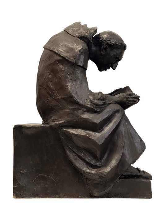 William Lazard (b.1936) - “Reading Monk” Fibreglass Sculpture, Signed & Dated 1995