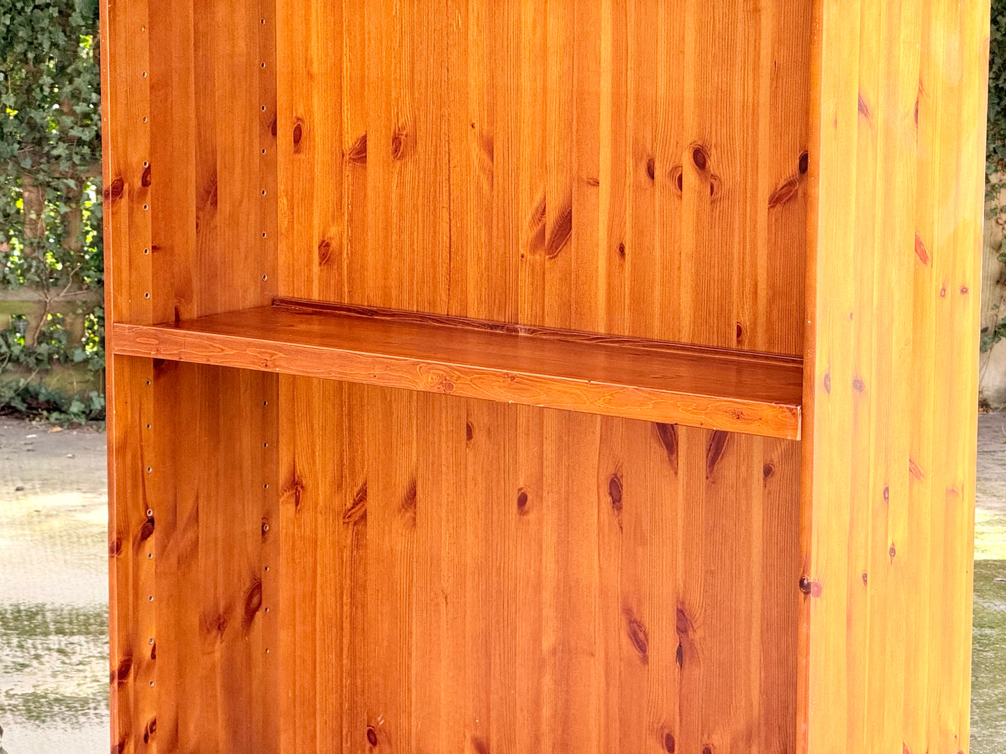 Large Solid Pine Open Bookcase H235cm × W122.5cm × D60cm Rustic Traditional Shelving Unit
