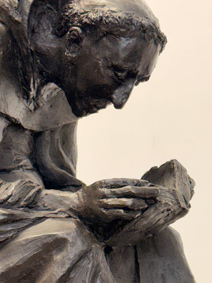 William Lazard (b.1936) - “Reading Monk” Fibreglass Sculpture, Signed & Dated 1995