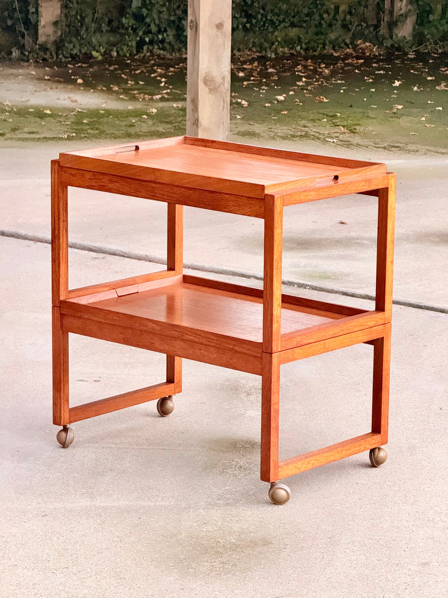 Vintage 1960s White & Newton Metamorphic Teak Serving Trolley - Modular Midcentury Modern British Design Bar Cart with Detachable Tray