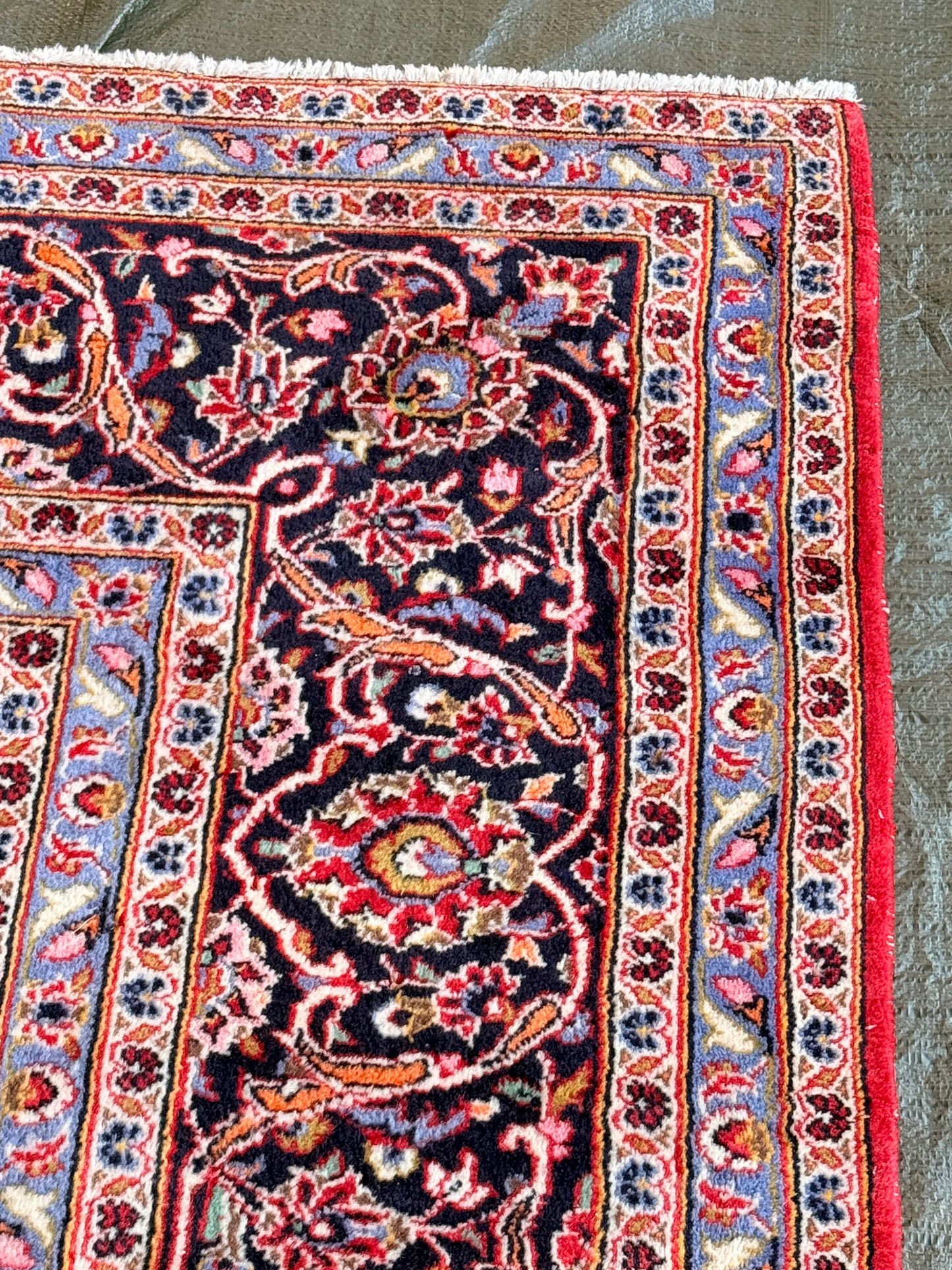 Large Persian Kashan Rug 410 x 292cm Hand Knotted Wool Carpet