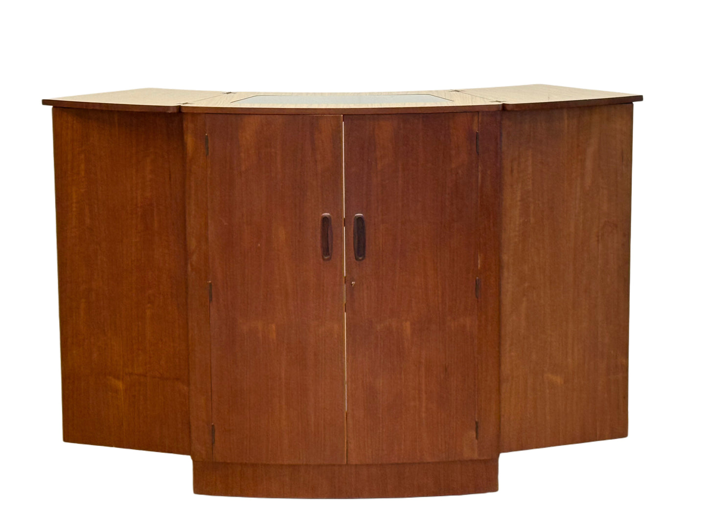 Vintage Turnidge of London Teak Cocktail Bar Cabinet – Mid-Century Flip-Top, 1960s