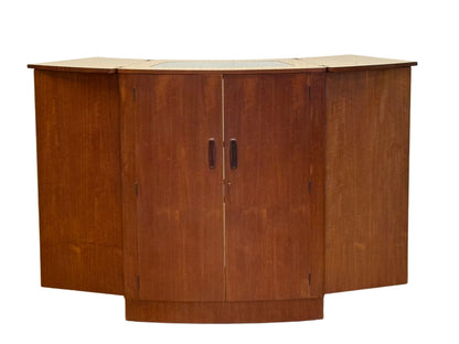Vintage Turnidge of London Teak Cocktail Bar Cabinet – Mid-Century Flip-Top, 1960s