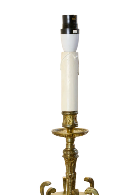 French Antique Painted Brass Standard Floor Lamp