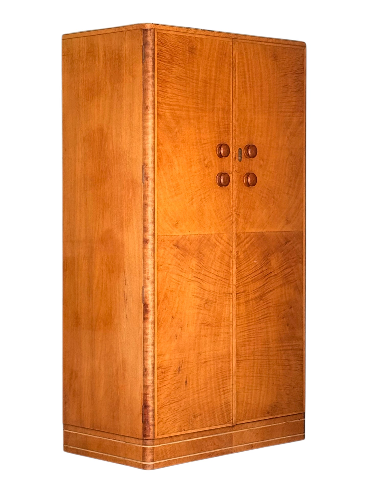 Art Deco Compactum Wardrobe, Walnut With Fitted Integral Interior