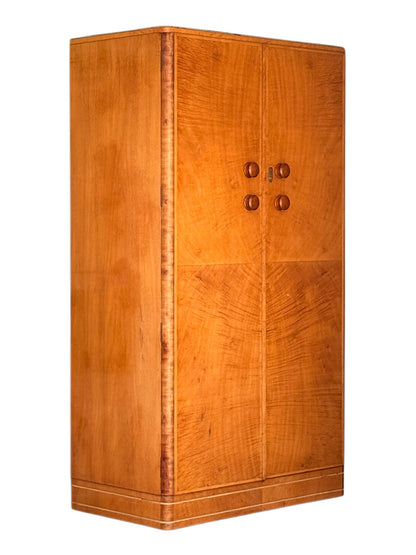 Art Deco Compactum Wardrobe, Walnut With Fitted Integral Interior