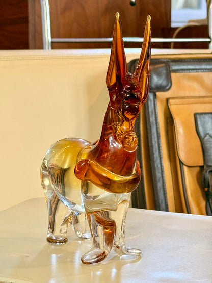 Licio Zanetti Signed Murano Glass Donkey - Vintage Venetian Mid-Century Sculpture
