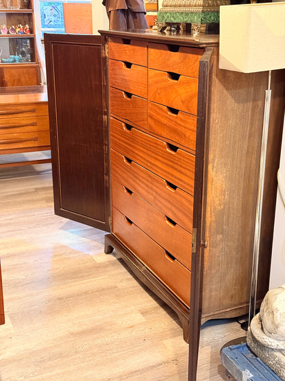 Vintage Early 20th Century All-Drawer Chifferobe Tallboy - Antique Mahogany Chifforobe Chest with 6 Short Over 4 Long Dovetailed Drawers
