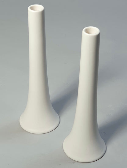 Pair Of Floris Meydam White Ceramic Dutch Mid Century Vases By Flora Keramiek