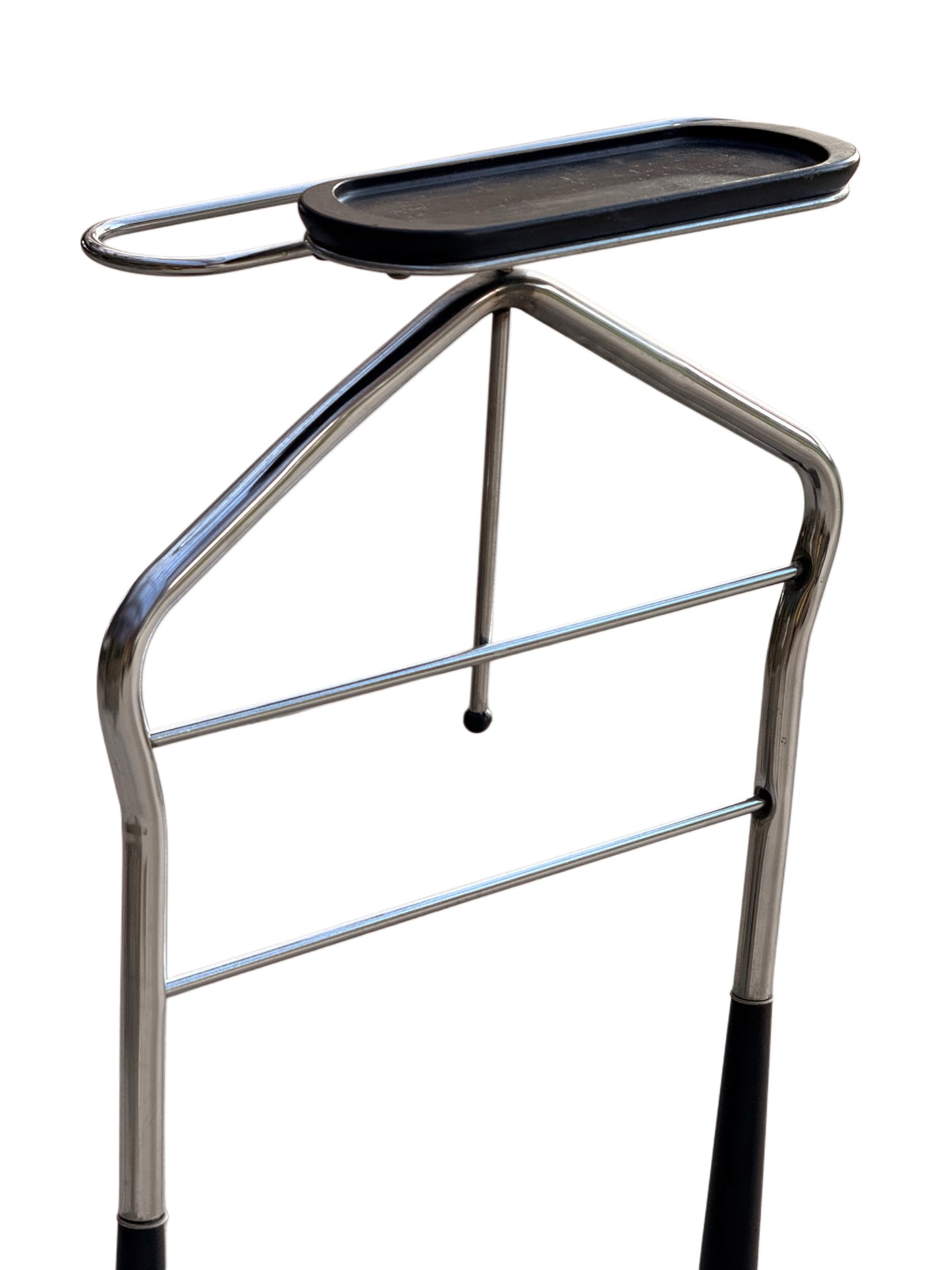 Mid-Century Chrome Valet Chair - 1950s Gentleman’s Suit Hanger 122cm