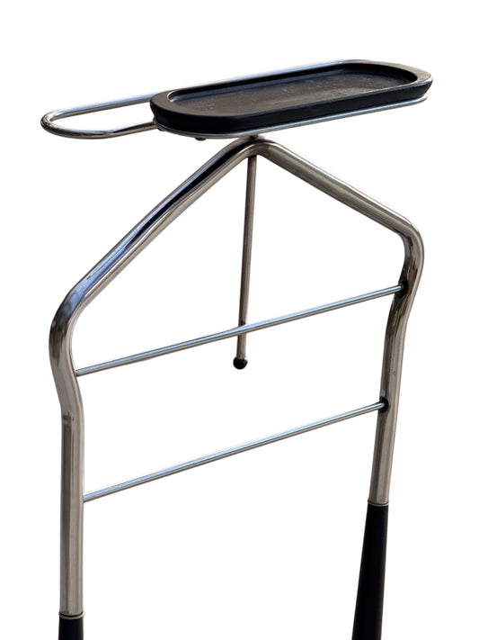 Mid-Century Chrome Valet Chair - 1950s Gentleman’s Suit Hanger 122cm