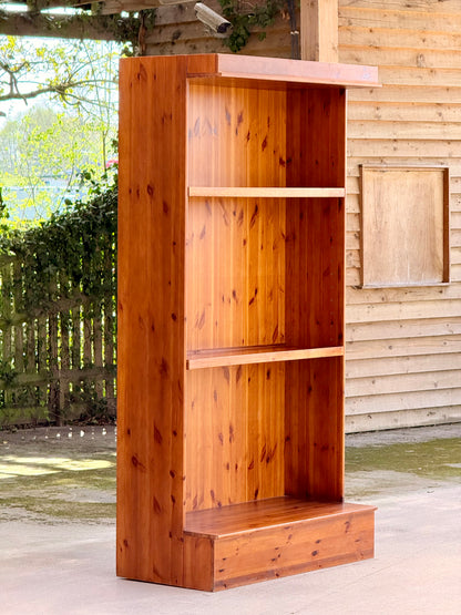 Large Solid Pine Open Bookcase H235cm × W122.5cm × D60cm Rustic Traditional Shelving Unit