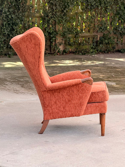 Matched Pair Vintage Parker Knoll PK757 Wingback Lounge Armchairs Mid Century