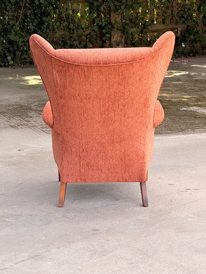 Matched Pair Vintage Parker Knoll PK757 Wingback Lounge Armchairs Mid Century