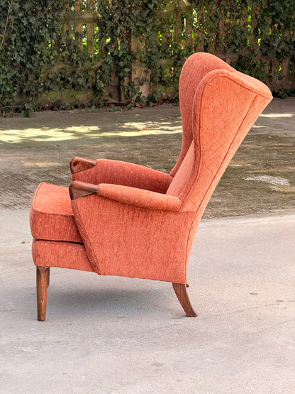 Matched Pair Vintage Parker Knoll PK757 Wingback Lounge Armchairs Mid Century