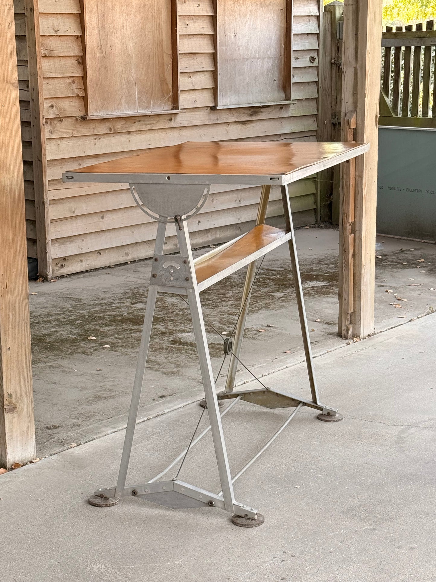 Vintage Industrial Architects Drafting Drawing Table Adjustable Mid Century