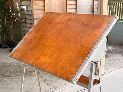 Vintage Industrial Architects Drafting Drawing Table Adjustable Mid Century