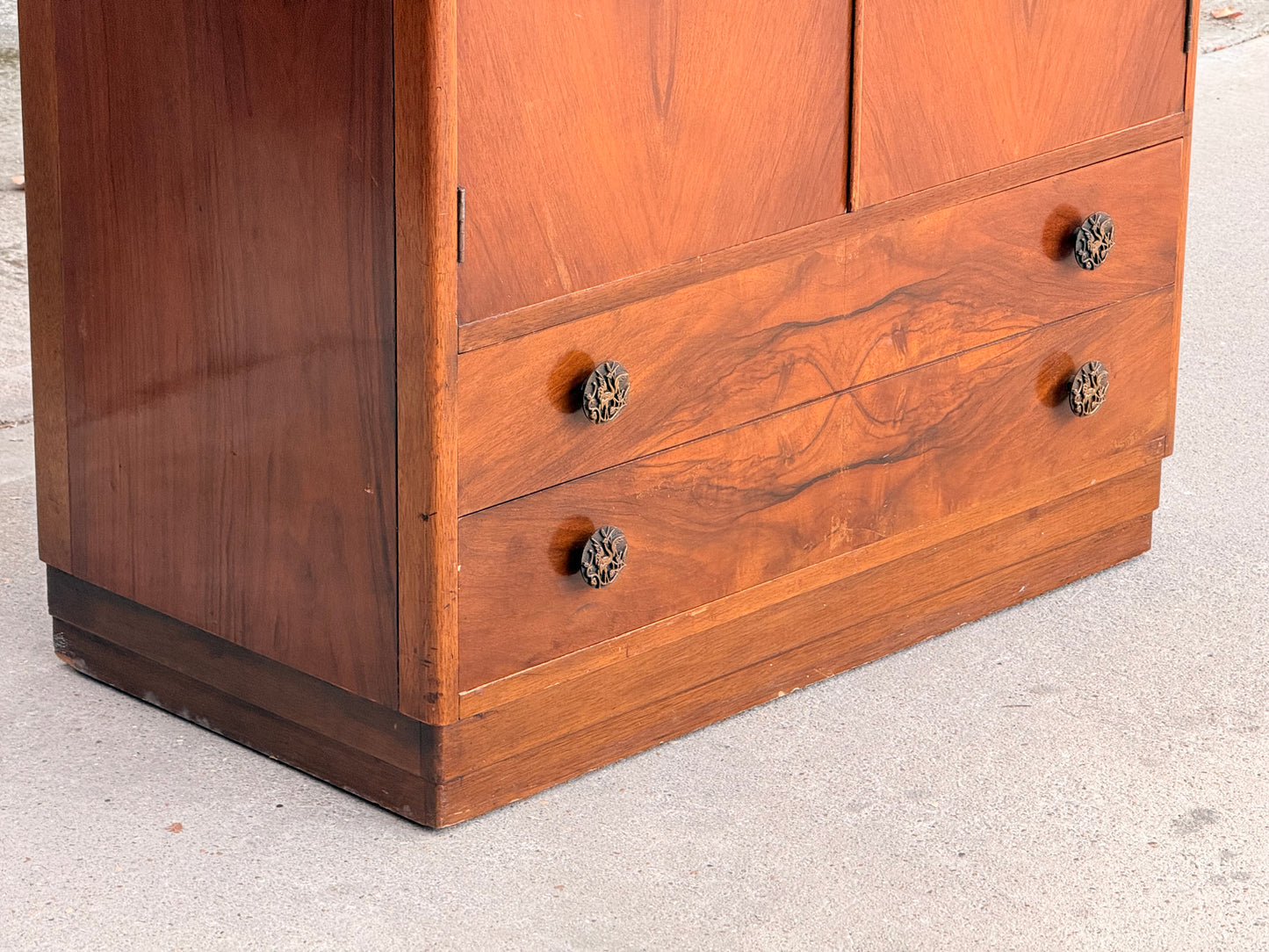 British Utility F121 Walnut Tallboy, CC41, c.1940s