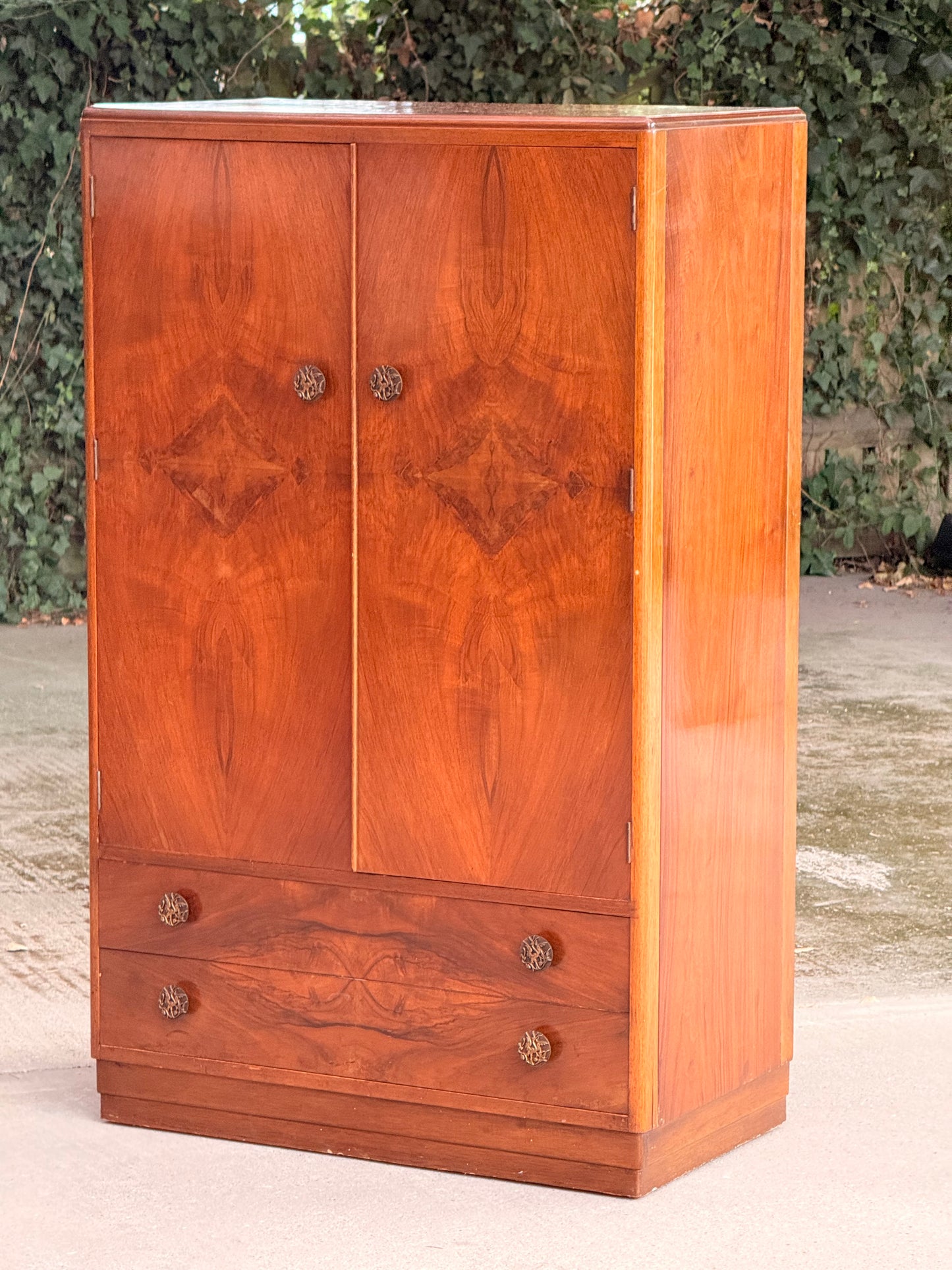 British Utility F121 Walnut Tallboy, CC41, c.1940s