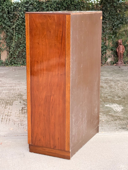 British Utility F121 Walnut Tallboy, CC41, c.1940s