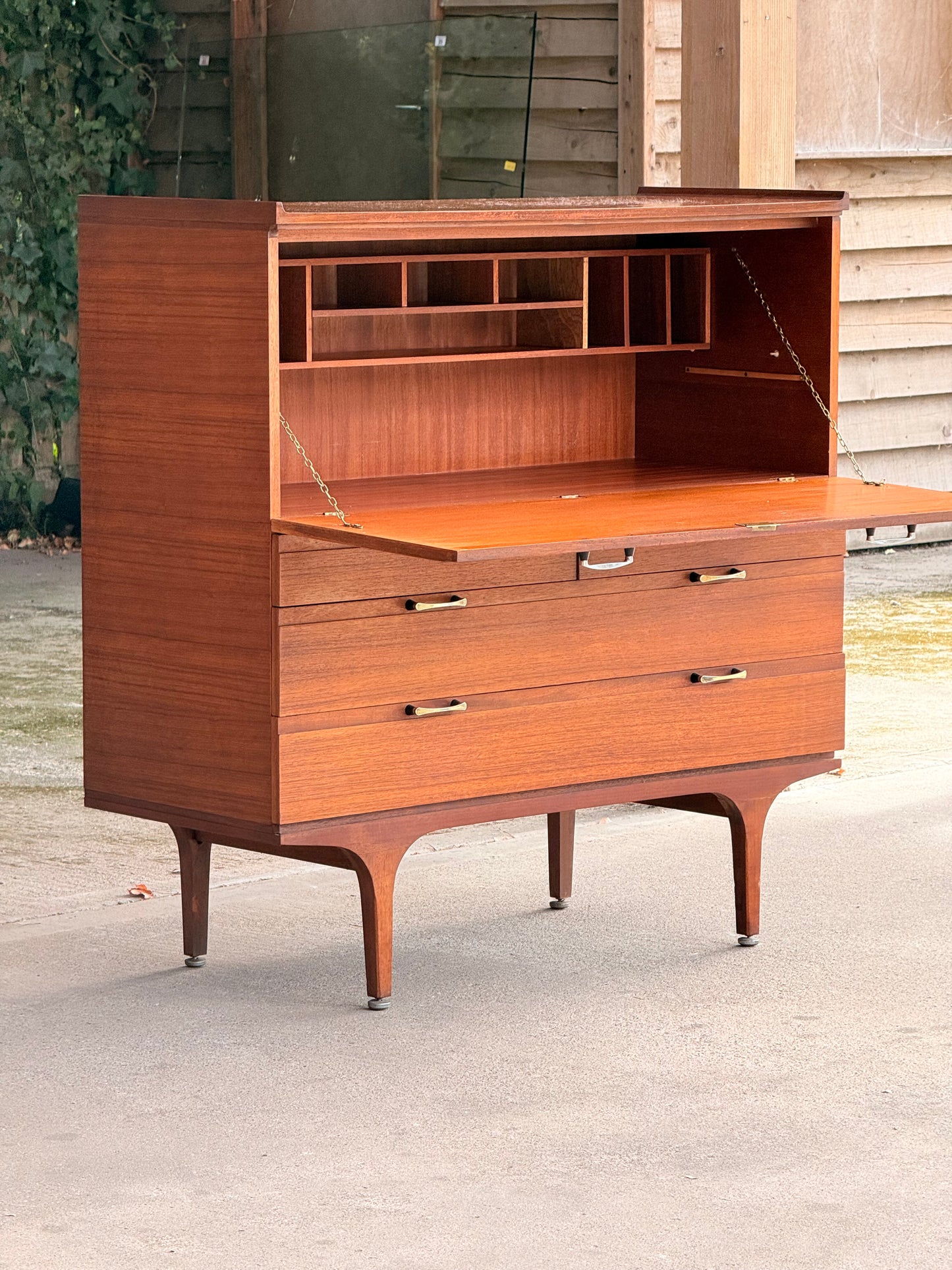 Meredew Mid-Century Teak Bureau / Writing Desk, c.1960s