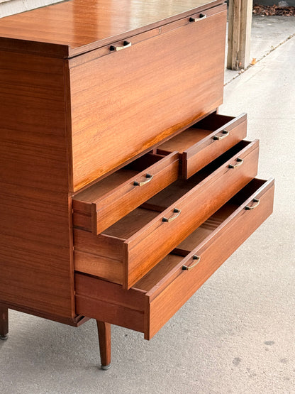 Meredew Mid-Century Teak Bureau / Writing Desk, c.1960s